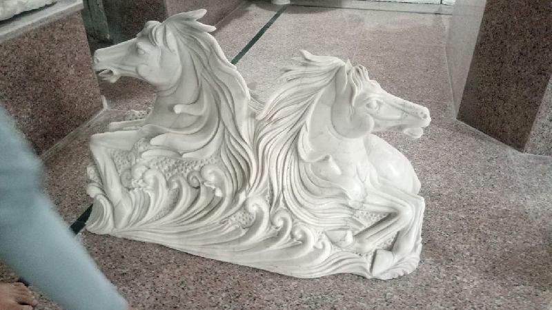 White Marble Horse Statue 